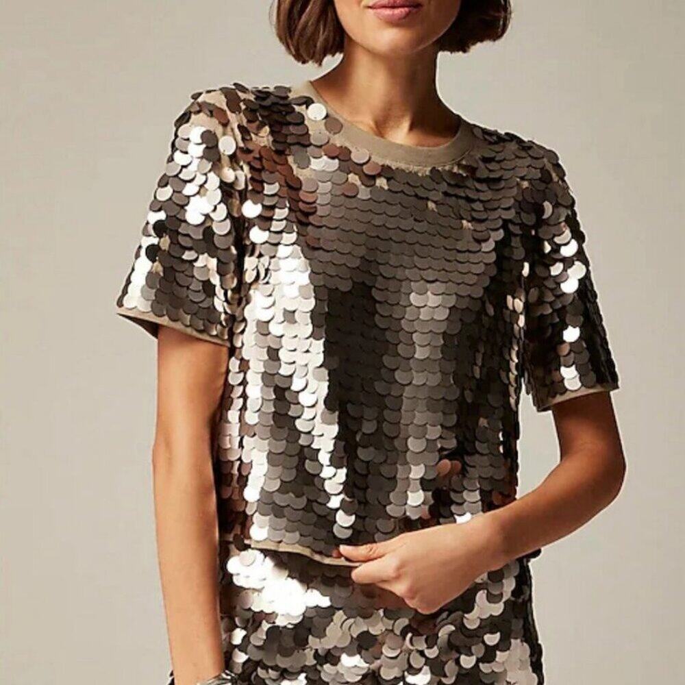 NWT J Crew Collection Sequin-Embellished T-shirt S